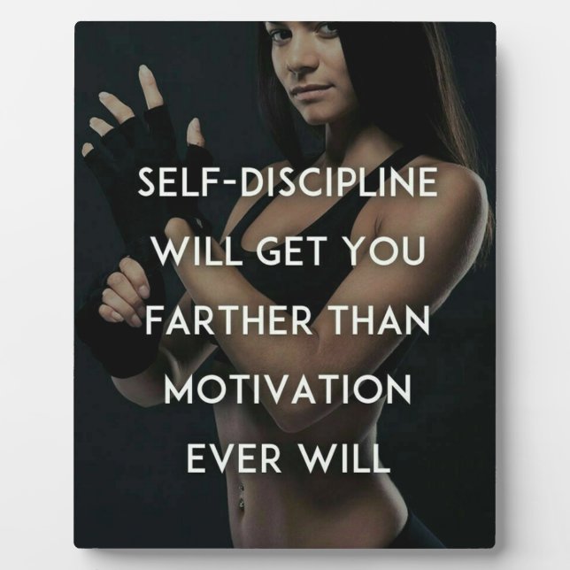 Plaque Photo Discipline vs Motivation - Inspiration de gym pour (Devant)