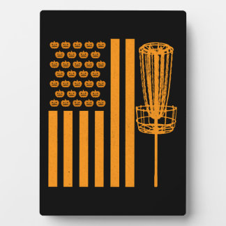 Plaque Photo Disque Golf Halloween USA DRAPEAU POUR DISCGOLF PL