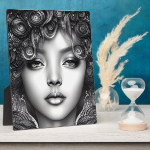Plaque Photo Divine Black Girl Art numérique Portrait Tabletop