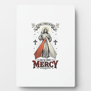 Plaque Photo Divine Mercy Jésus je me confie en Toi Vintage Shi