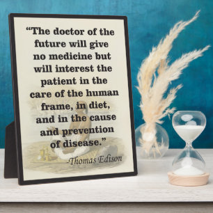 Plaque Photo Docteur du futur Edison Citation Easel