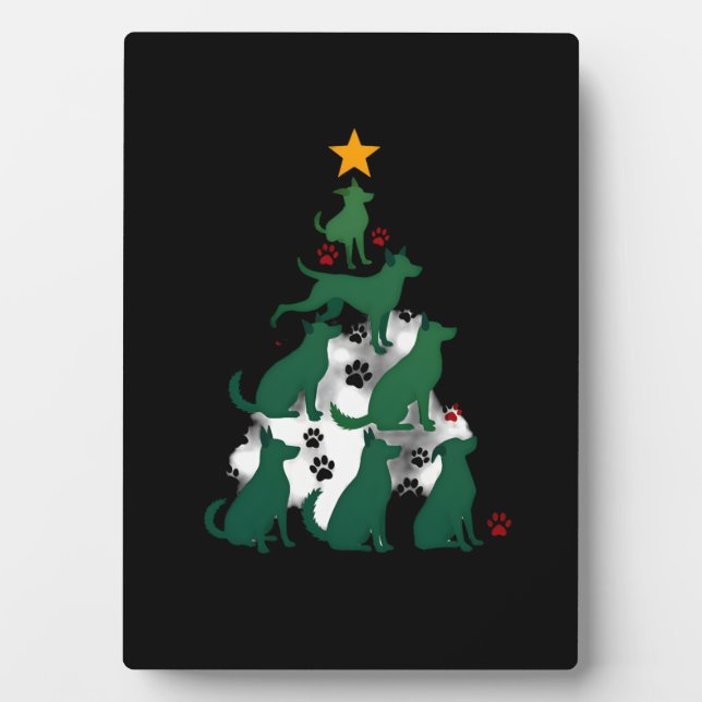 Plaque Photo Dog Christmas Tree Shirt - Dog Christmas (2) (Devant)