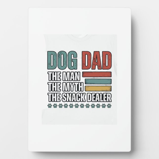 Plaque Photo Dog Dad The Snack Dealer Vintage Paw Print Shirt_1 (Devant)
