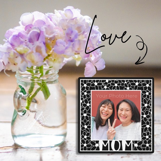 Plaque Photo Don Photo Fête des Mères de la fille adulte (Cute green photo plaque with your photo is a Mother's Day gift she will cherish every day!)