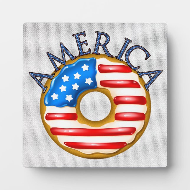 Plaque Photo Donut patriotique / Doughnut (Devant)