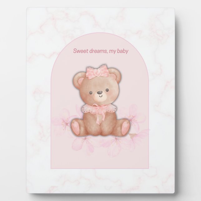 Plaque Photo Douces Rêves Ours en Peluche Imprimé | Chambre de  (Devant)
