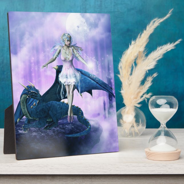 Plaque Photo Dragon Et Fée (Côté)