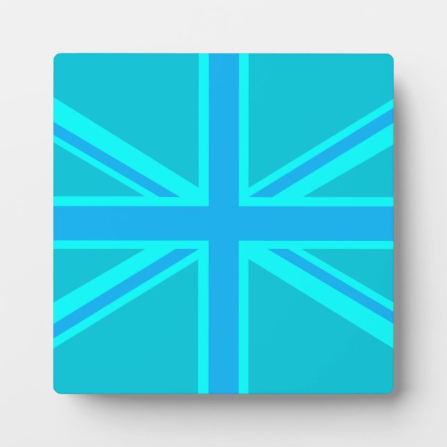 Plaque Photo Drapeau britannique Turquoise Union Jack (Devant)