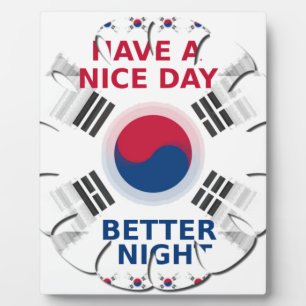 Plaque Photo Drapeau coréen design joyeux "Avoir une belle jour