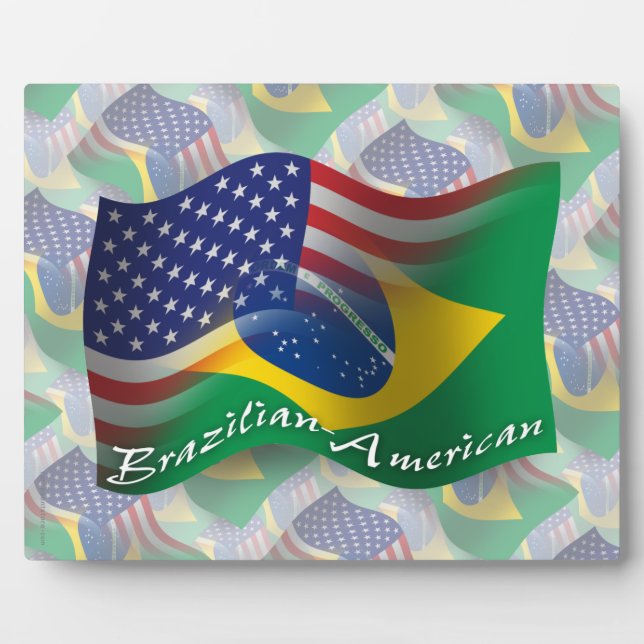 Plaque Photo Drapeau de la Brazilian (Devant)