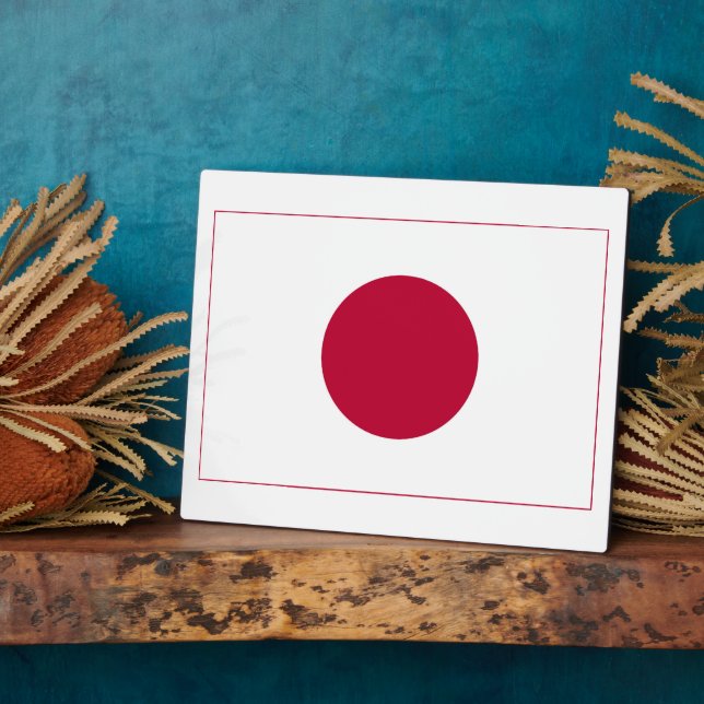 Plaque Photo Drapeau du Japon : Hinomaru, Nisshōki, Red Rising  (Côté)