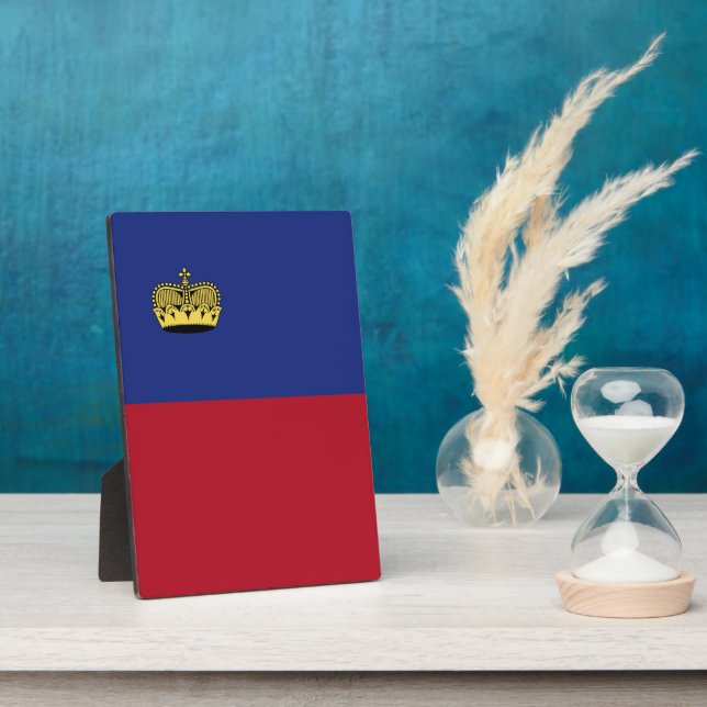 Plaque Photo Drapeau du Liechtenstein (Côté)