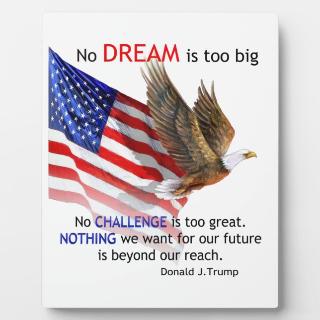 Plaque Photo Drapeau et aigle Donald J Trump Citation (Devant)