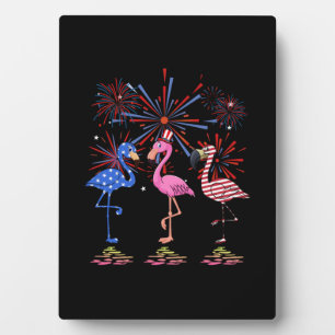 Plaque Photo Drapeau Flamant rose américain pour le 4 juillet