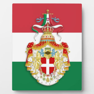 Plaque Photo Drapeau italien avec insigne du Royaume d'Italie