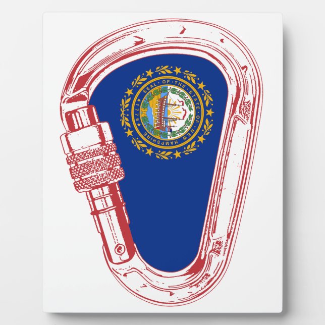 Plaque Photo Drapeau New Hampshire Escalade carabiner (Devant)