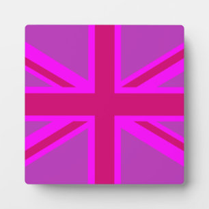 Plaque Photo Drapeau rose Fuchsia Union Jack