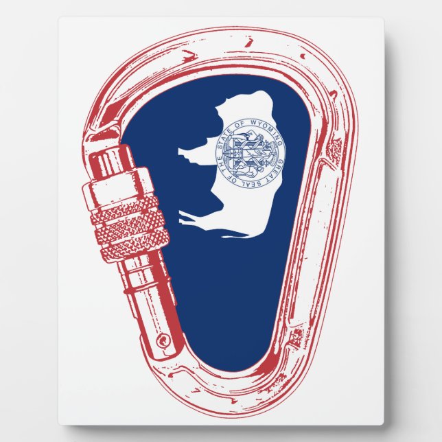 Plaque Photo Drapeau Wyoming Escalade Carabiner (Devant)