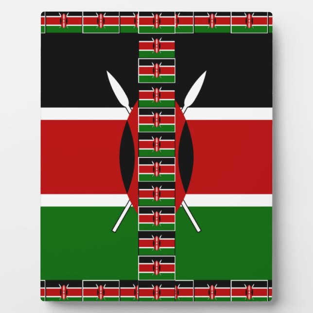 Plaque Photo Drapeaux miniers sans fil du Kenya Frames Art (Devant)