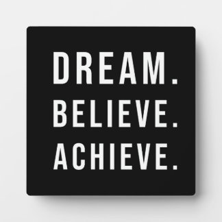 Plaque Photo Dream Believe Achieve - Gym, Hustle, Succès
