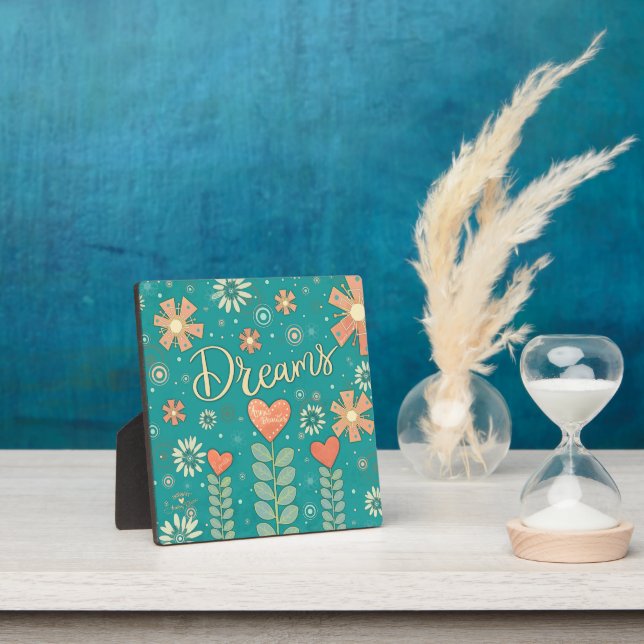 Plaque Photo Dreams Aqua rose Inspirationnel Floral Pretty (Insitu)