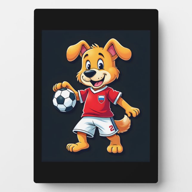 Plaque Photo Drôle Dabbing Chien Russie Soccer Jersey Russe Foo (Devant)