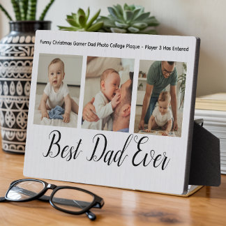 Plaque Photo Drôle de Noël pour un joueur / Meilleur papa drôle