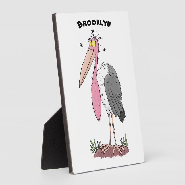 Plaque Photo Drôle dessin animé de cigogne en marabou (Côté)