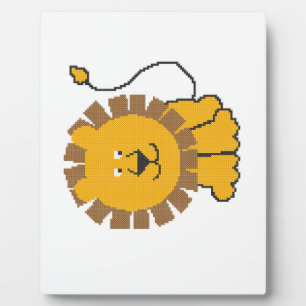 Plaque Photo Drôle dessin animé de point de croix Lion