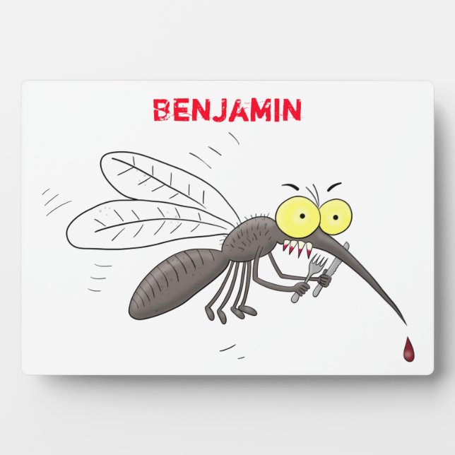 Plaque Photo Drôle dessin d'insecte moustique (Devant)