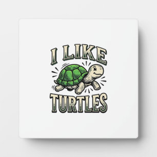 Plaque Photo Drôle J'aime les Tortues Vintage Tortue Conception