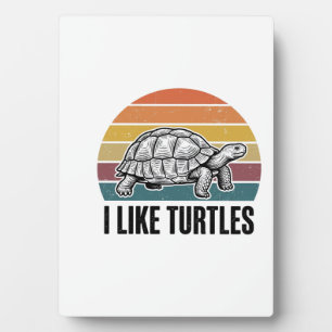 Plaque Photo Drôle J'aime Tortues Vintage Gravure T-Shirt Des