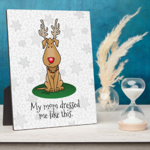 Plaque Photo Drôle Jingle Ce Chien Rinde Du Nez Rouge Mignonne