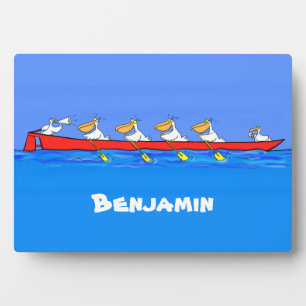 Plaque Photo Drôle pélicans rameurs dessin animé