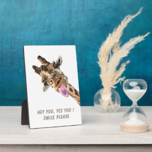 Plaque Photo Drôle Tongue Giraffe Sortie et lavabo Jouant - Sou