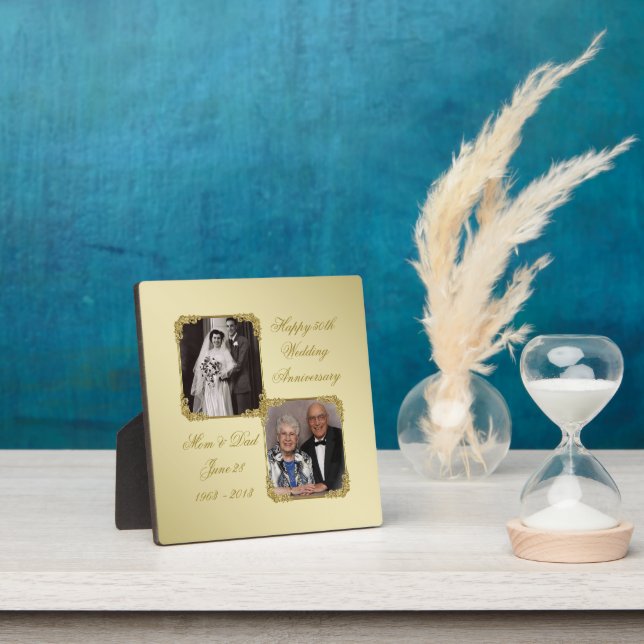 Plaque photo du 50e anniversaire du Mariage d'or (Insitu)