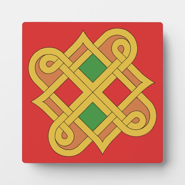 Plaque Photo Durrow Knotwork 2016 Rouge et Vert (Devant)