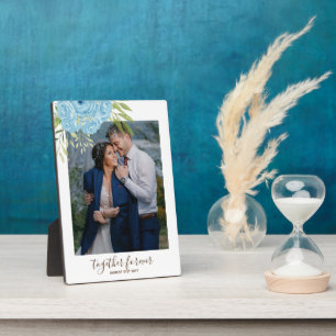 Plaque Photo Dusty Blue Roses NewlyWeds Mariage cadeau P person