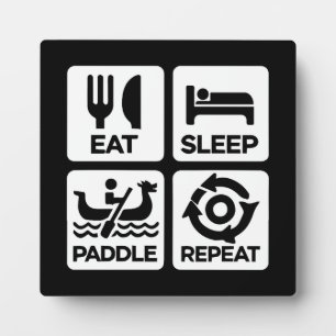 Plaque Photo Eat Sleep Paddle Repeat - Dragon Boat Racing