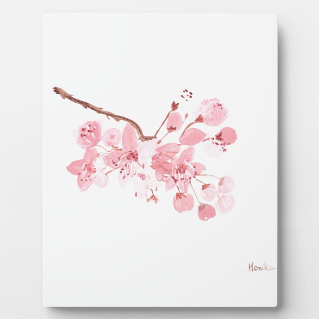 Plaque Photo eau de fleurs de cerisier rose sakura joli (Devant)