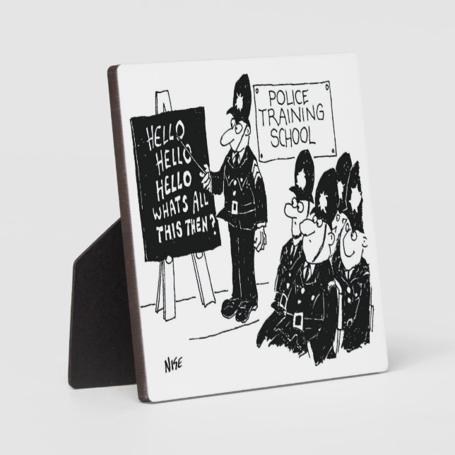 Plaque Photo École de formation de la police. Illustration drôl (Recto)