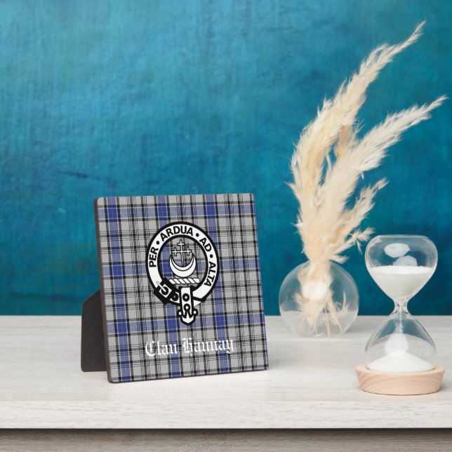Plaque Photo Écosse Clan Hannay Crest Badge et Tartan Custom (Insitu)