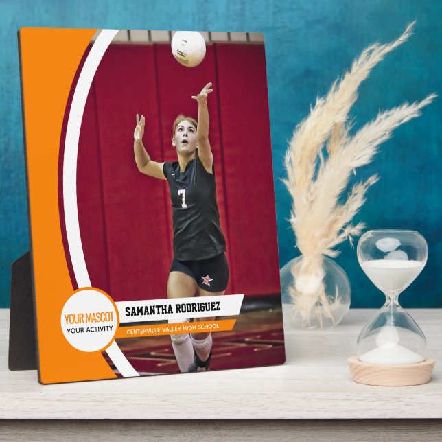 Plaque Photo Écran photo Orange Courbé Frame École (Côté)