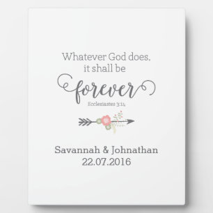 Plaque Photo Écriture rustique Christian Art Mariage Cadeau