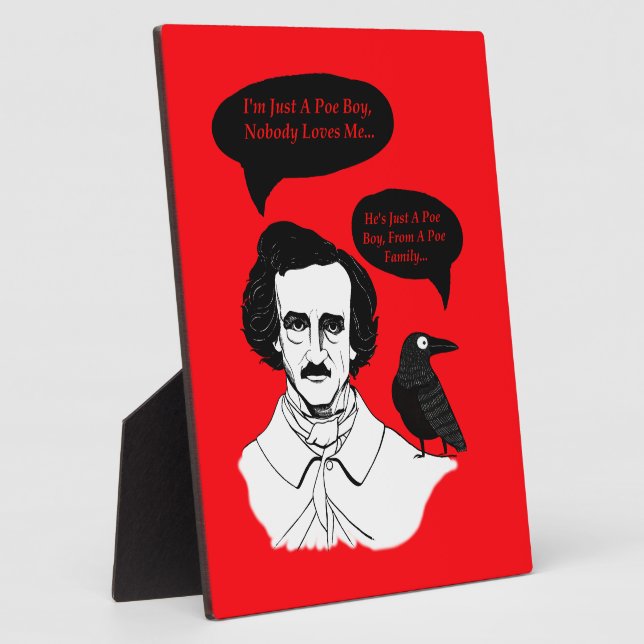 Plaque Photo Edgar Allan Poe Boy et Raven (Côté)