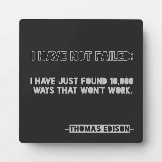 Plaque Photo Edison 10,000 façons Encouragement Typographie Cit (Devant)