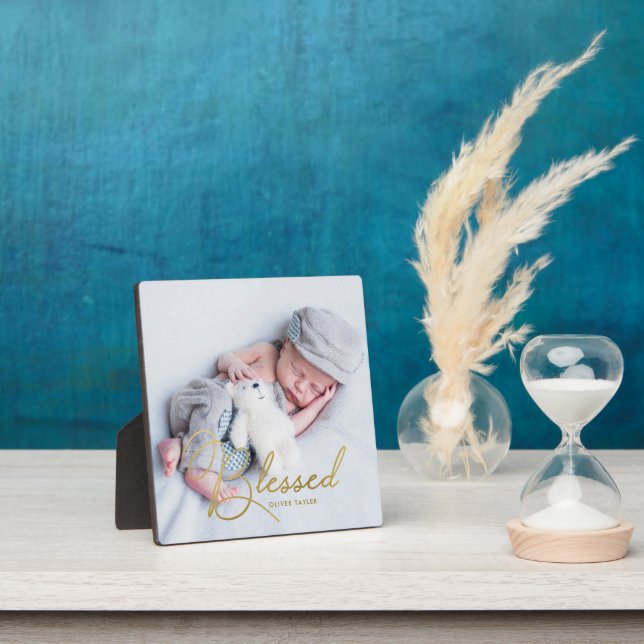 Plaque Photo Effet "béni" Gold Foil Baby Personnalisé (Insitu)