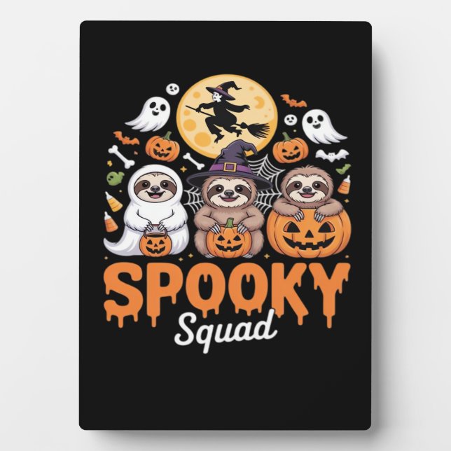 Plaque Photo Éffrayant Halloween sorcière drôle Horreur Sloths  (Devant)