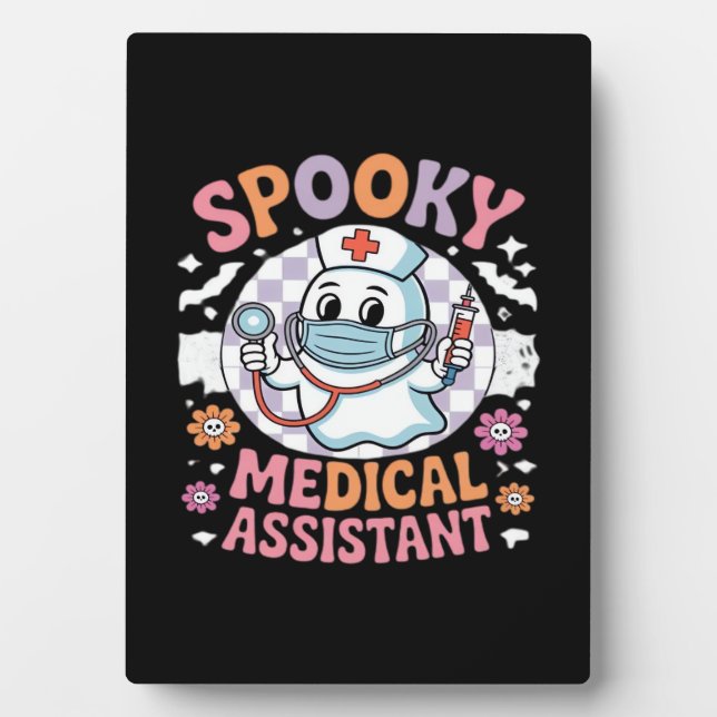 Plaque Photo Éffrayant Médicale Assistant Cute Halloween Essent (Devant)