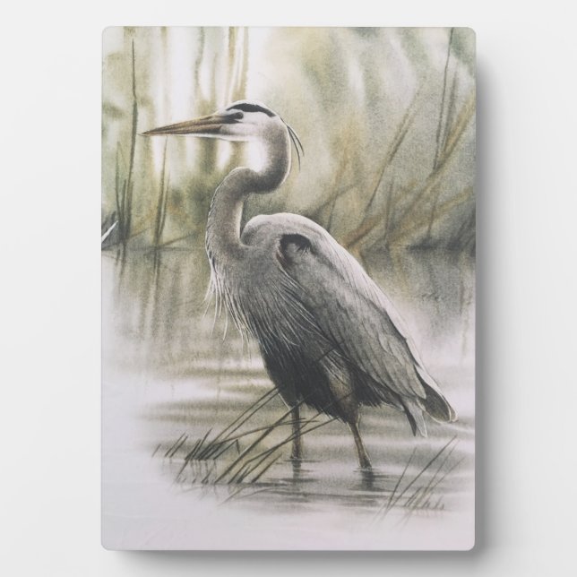 Plaque Photo Egret 5x7 Canva (Devant)
